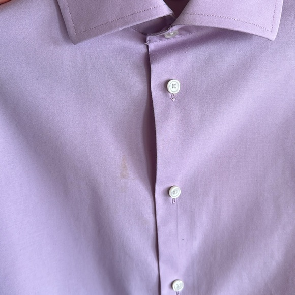 CALIBRATE MENS LIGHT LAVENDER SPREAD COLLAR DRESS SHIRT SIZE 15 1/2 - Picture 5 of 5
